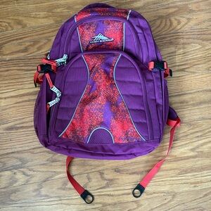 * High Sierra Pink/Purple Swerve 6 Pocket Ski Tech backpack EUC